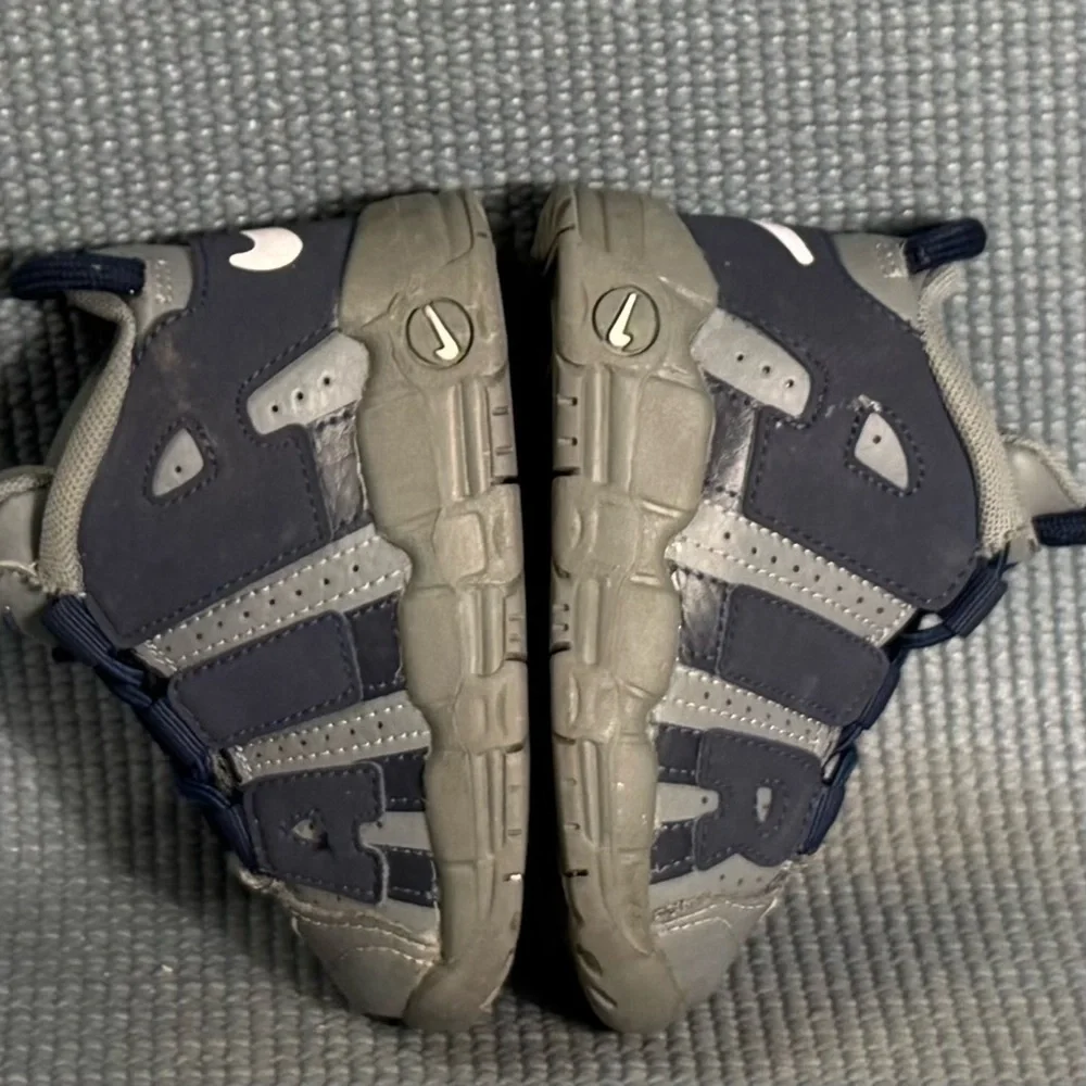 Nike‎ Air More Uptempo Cool Grey Midnight Navy (TD) Shoes DM3319-009 Size 5C